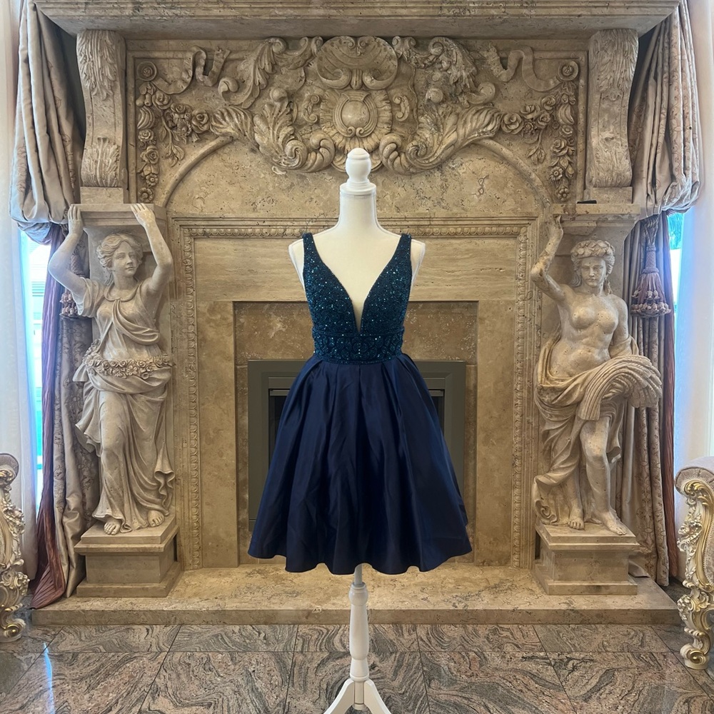 Vienna Prom Navy Blue Dress